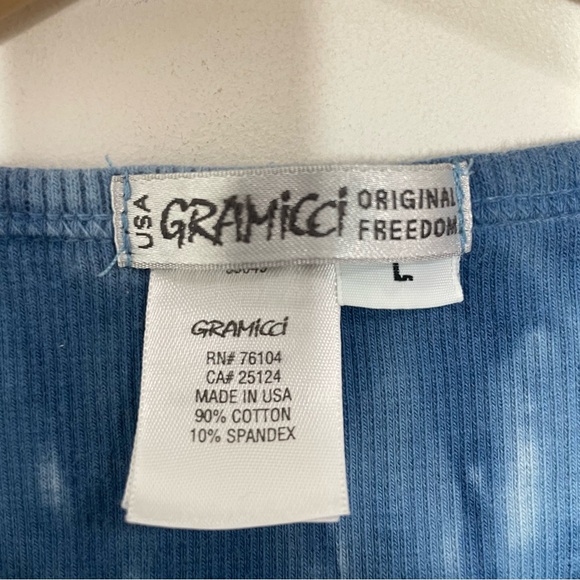 Gramicci Women's Vintage Tank Top Ribbed Cotton Blend Size L Tye Dye Blue USA - Picture 2 of 10
